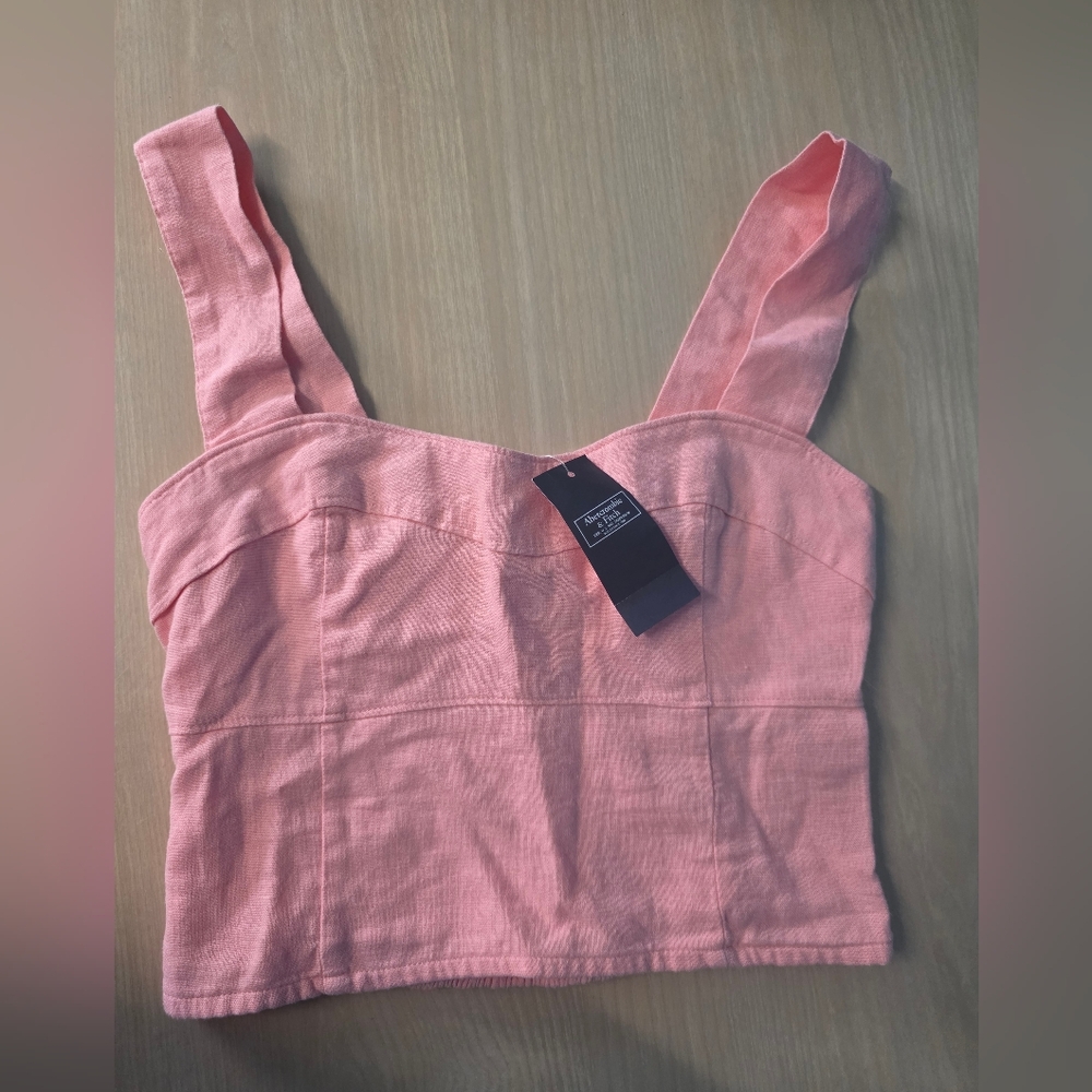 Pink Fitted Corset Crop Top